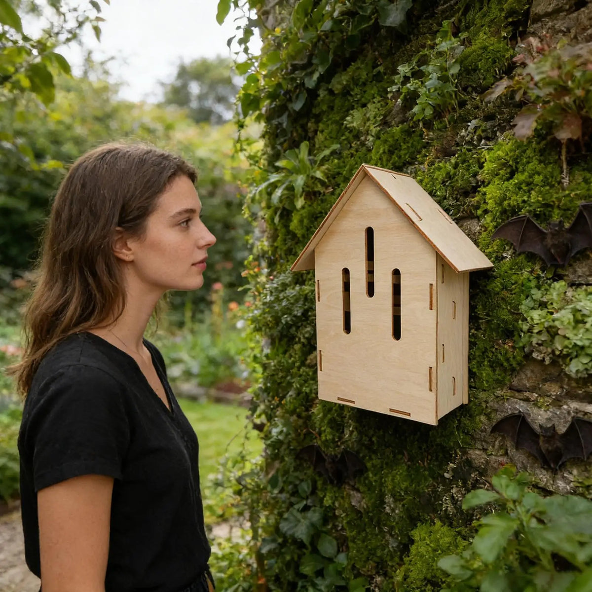 maisonnette chauves souris bois clair minimaliste ouvertures oeilletsextérieur naturelle rustique habitat sicher