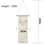 décoration murale macramé bohème tresses noeuds franges cœur lune étoile