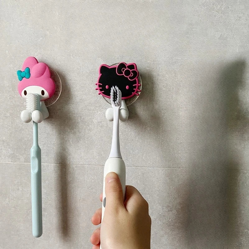 porte brosse dents animaux chatons pois adhésif mignon rose blanc gris