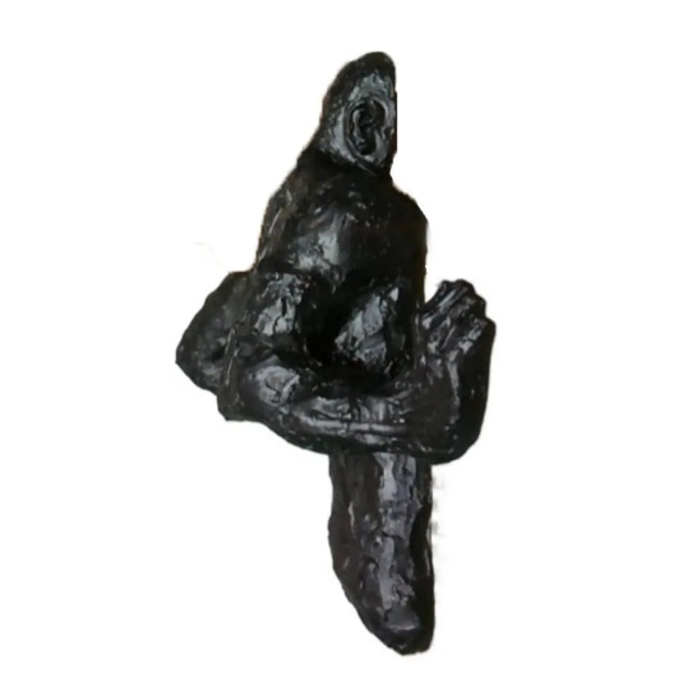 statue résine gris métallisé texture granuleuse art contemporain pieds détachables adhésif décoration intérieure abstraite