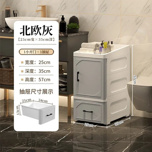 boîte rangement moderne gris tiroirs poignées étagère salle bain cuisine bijoux produits toilette