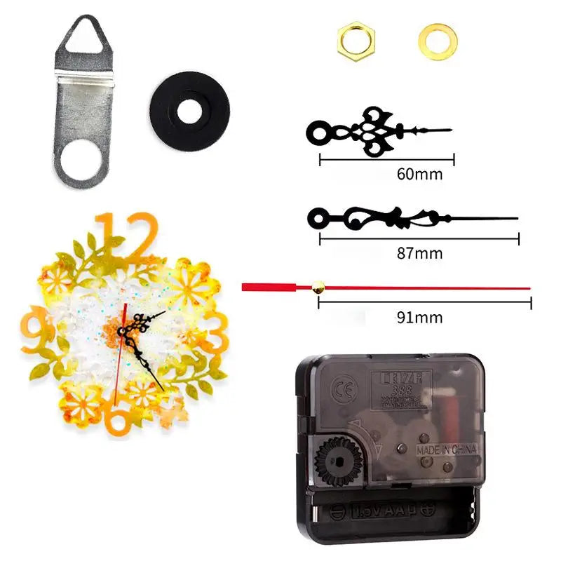 horloge murale silicone transparente chiffres romains motifs marbrés feuilles moderne