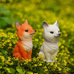 statuette renard fourrure résine moderne décoration intérieure animal compagnie ornement blanc orange