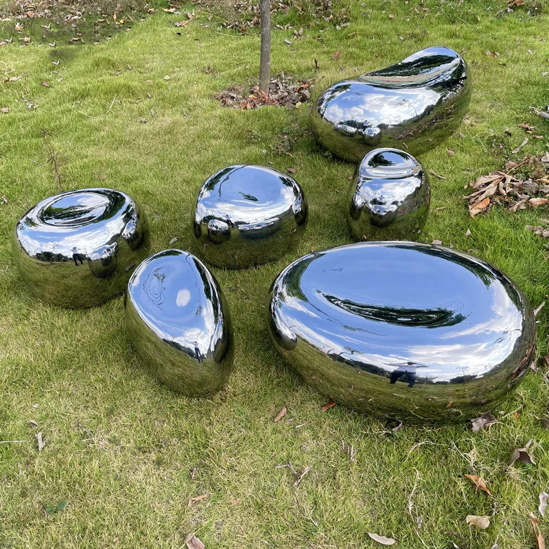 banc moderne argenté brillant extérieur grande taille variante multiple