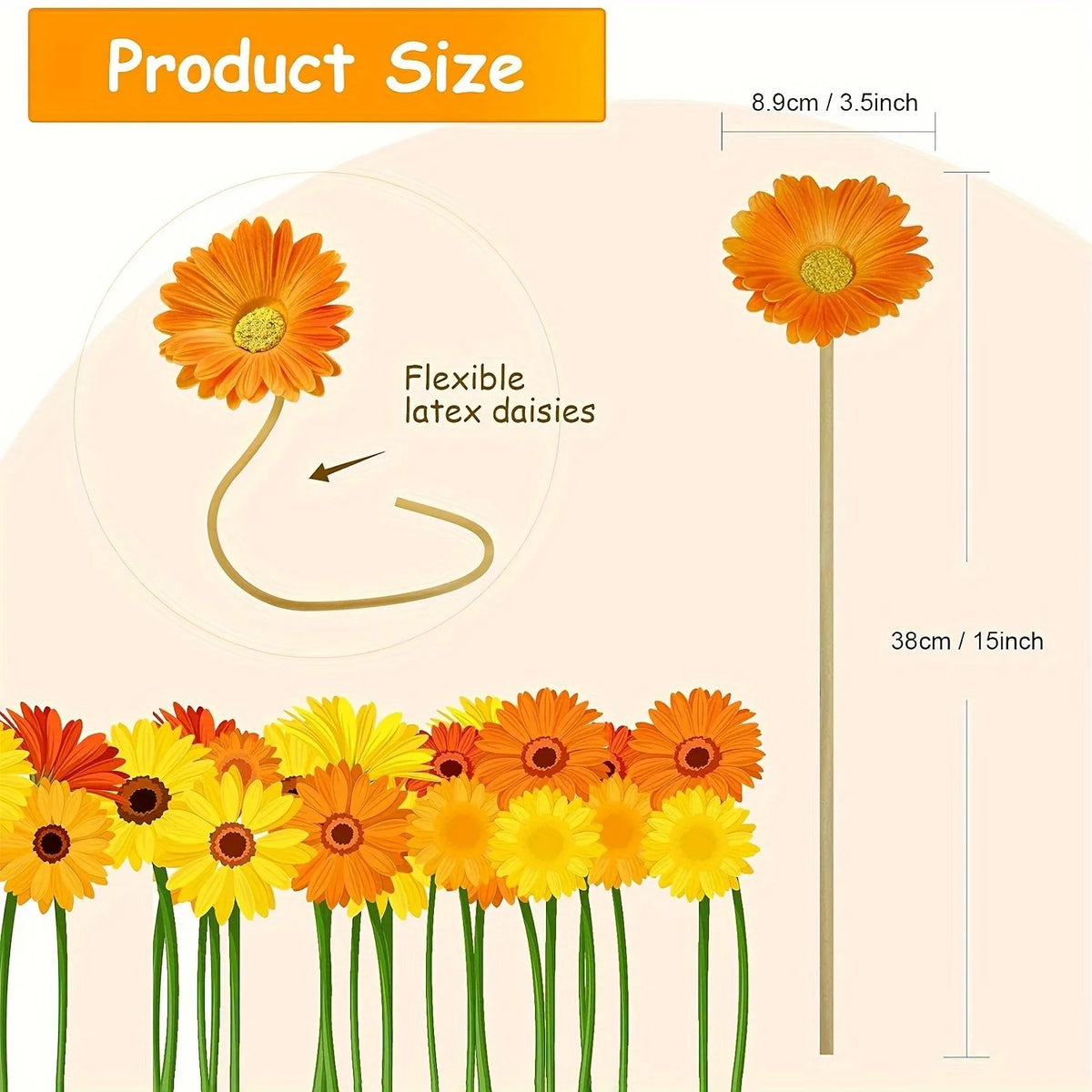 fleurs artificielles gerberas orange rose blanc moderne décoration intérieure vase ruban