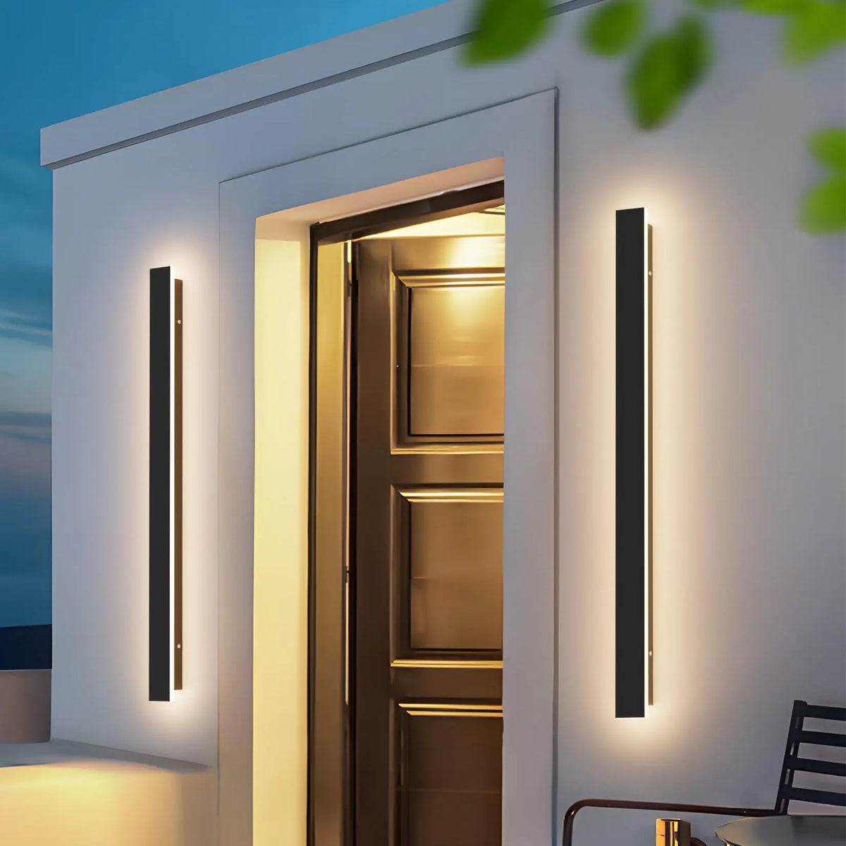 lampe murale led moderne étanche ip65 noir support métallique interrupteur