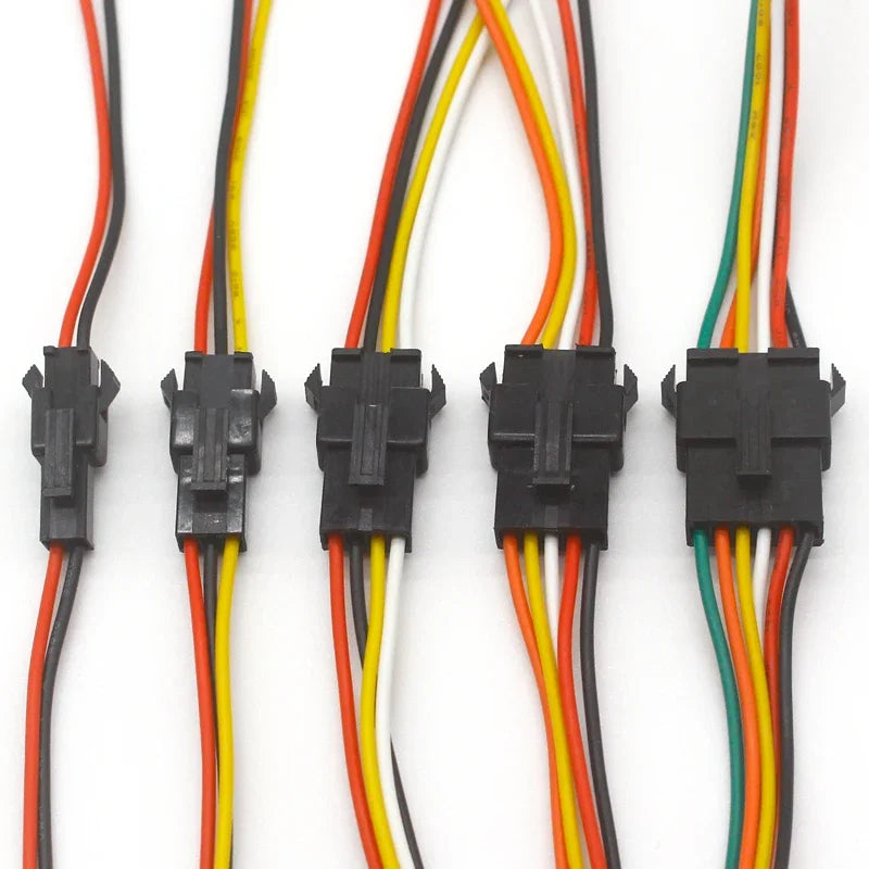 connecteurs led jst broches noir cables colorés 10 paires pragmatiques