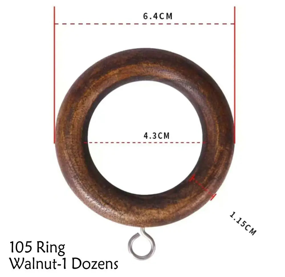 boucles rideau bois naturel clair foncé finition lisse classique vis support terminal