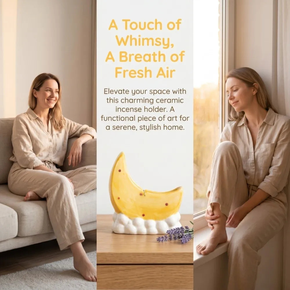 porte spirale anti moustiques lune nuages jaune bleu rose bohème aromathérapie décoration intérieure