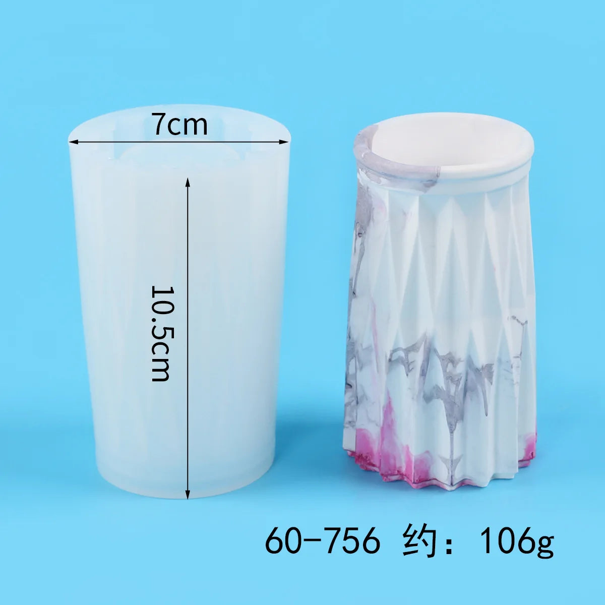 moules silicone vase décoratif texturé moderne opaques variés couleurs bleu vert blanc