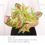 plantes artificielles vertes feuilles variées moderne decoration intérieure extérieure herbe décorative marron rouge blanc