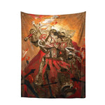 tapisserie murale warhammer 40k personnage armé bleu noir rouge moderne détaillée hand washable digital