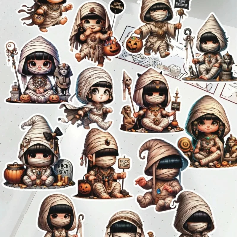stickers halloween dessin animé enfants bandages pommes pin citrouille trick or treat