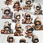 stickers halloween dessin animé enfants bandages pommes pin citrouille trick or treat
