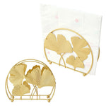 porte serviettes moderne élégant feuilles gingko dorées clips salle manger décoration