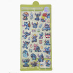 autocollants 3D cartoon personnages animés transparents bleu rose vert jaune violet musique nourriture décoration