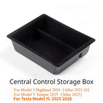 boîte rangement central tesla model noir texture flanelle pratique silicone moderne