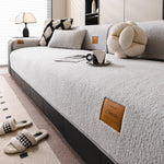 housse canapé moderne tissu doux uni salon gris beige grande taille
