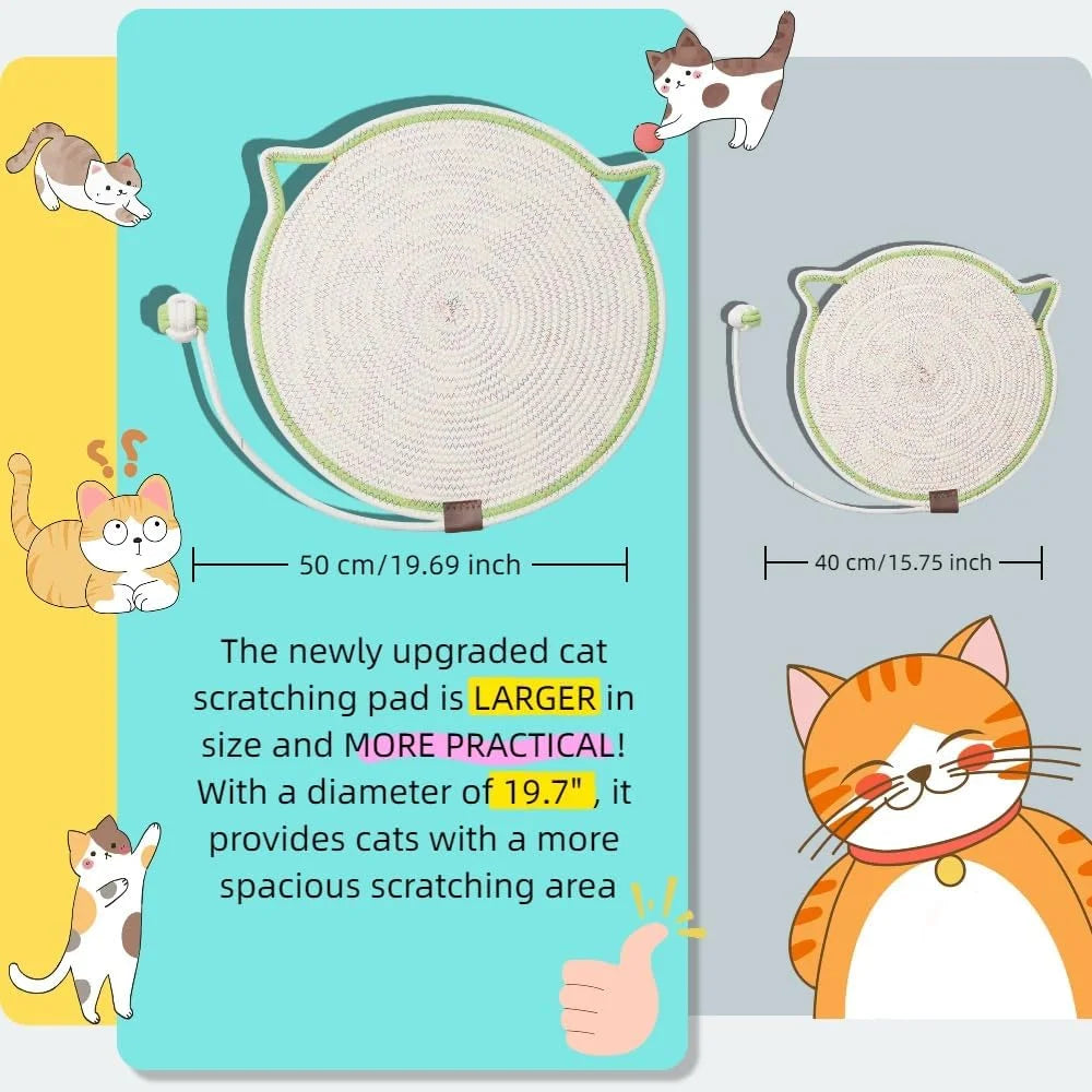 tapis grattage chats blanc vert clair motifs géométriques moderne durable lavable
