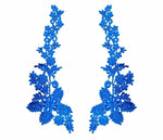 appliques decoratives brodees or rouge vert bleuclair floral polyester mariage