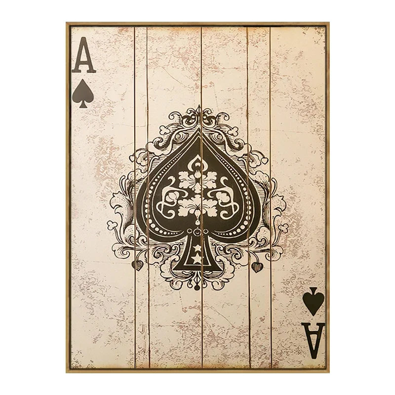 affiche vintage cartes jouer roi reine as toile moderne cadre bar maison