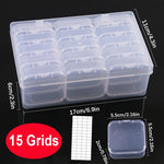 boîte rangement transparente moderne 12 compartiments pratique poignée bleue almacenamiento materiales artesanales