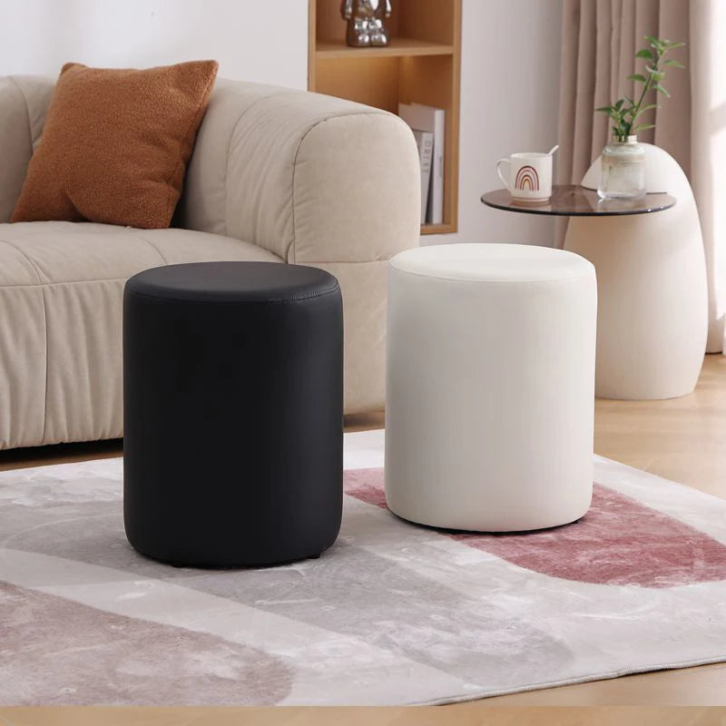 tabourets moderne couleur noir blanc orange gris cuir synthétique structure bois scandinave minimaliste