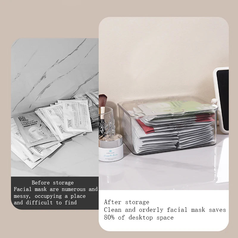 boîtes rangement transparentes modernes anti poussière imperméables papier facial pinceaux maquillage