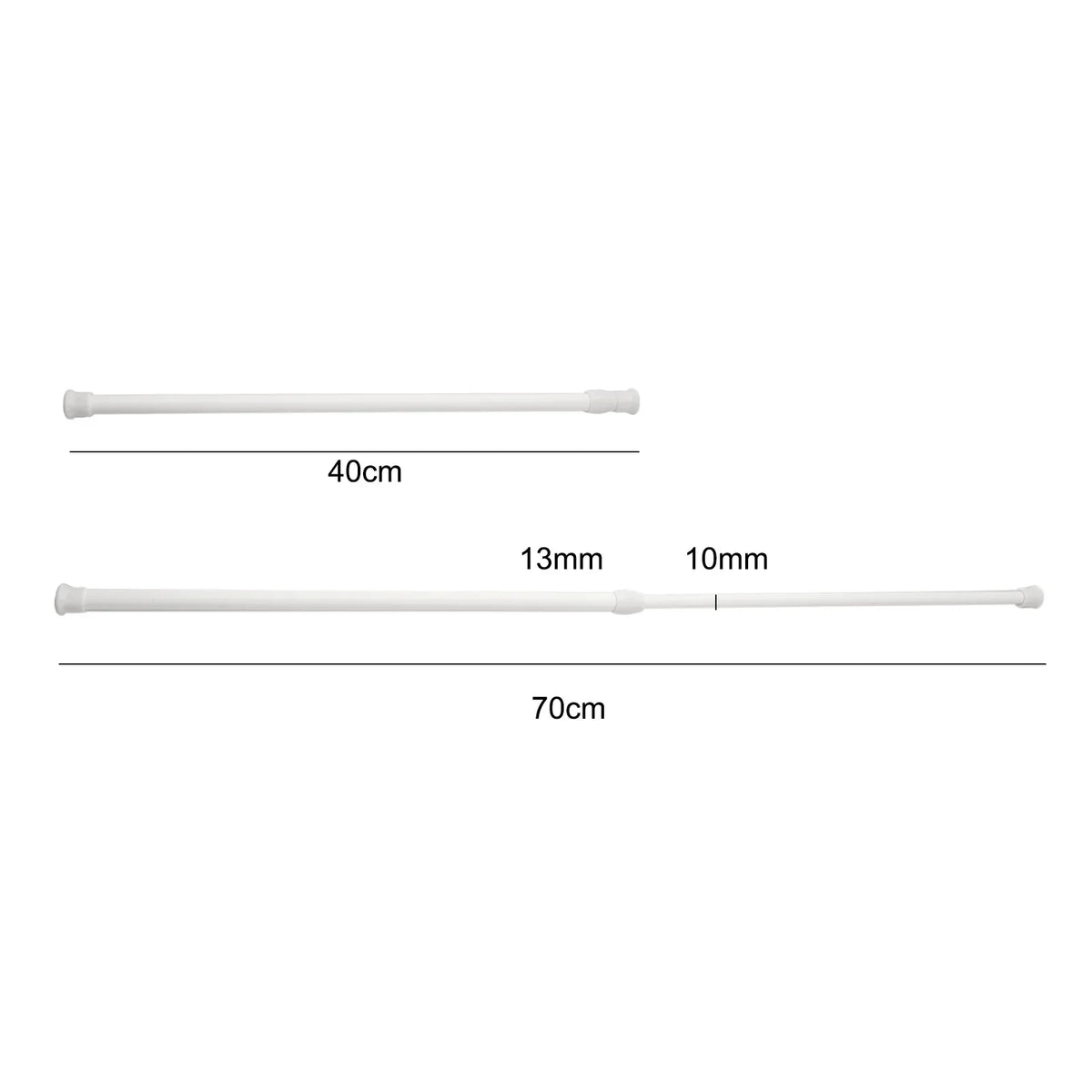 tringle télescopique blanc moderne 40 70cm diamètre 13 10mm spiralée salle bain