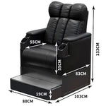 fauteuils cinéma noir simili cuir contemporain tablette intégrée porte gobelet porte papeterie