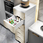 meuble tiroirs blanc moderne salle bain rangement étagères plastique minimaliste multifonctionnel organisateur