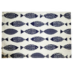 serviettes table tissu coton polyester motif océan poisson sirène marine moderne bleu