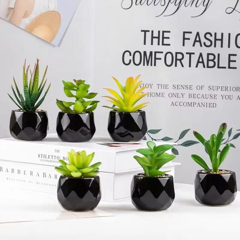 plantes artificielles bonsaï vertes modernes pot poterie décoration intérieure extérieure jardin