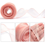 ruban organza rose clair bleu clair blanc noir moderne élégant gift wrapping mariage bouquets