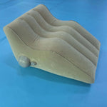 coussin gonflable ergonomique velouté beige antidérapant fibre polyester coton pompe air inclusion pvc assistance
