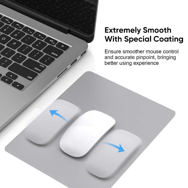 tapis souris cuir pu gris noir moderne antidérapant desk pad uni brillant minimaliste imperméable