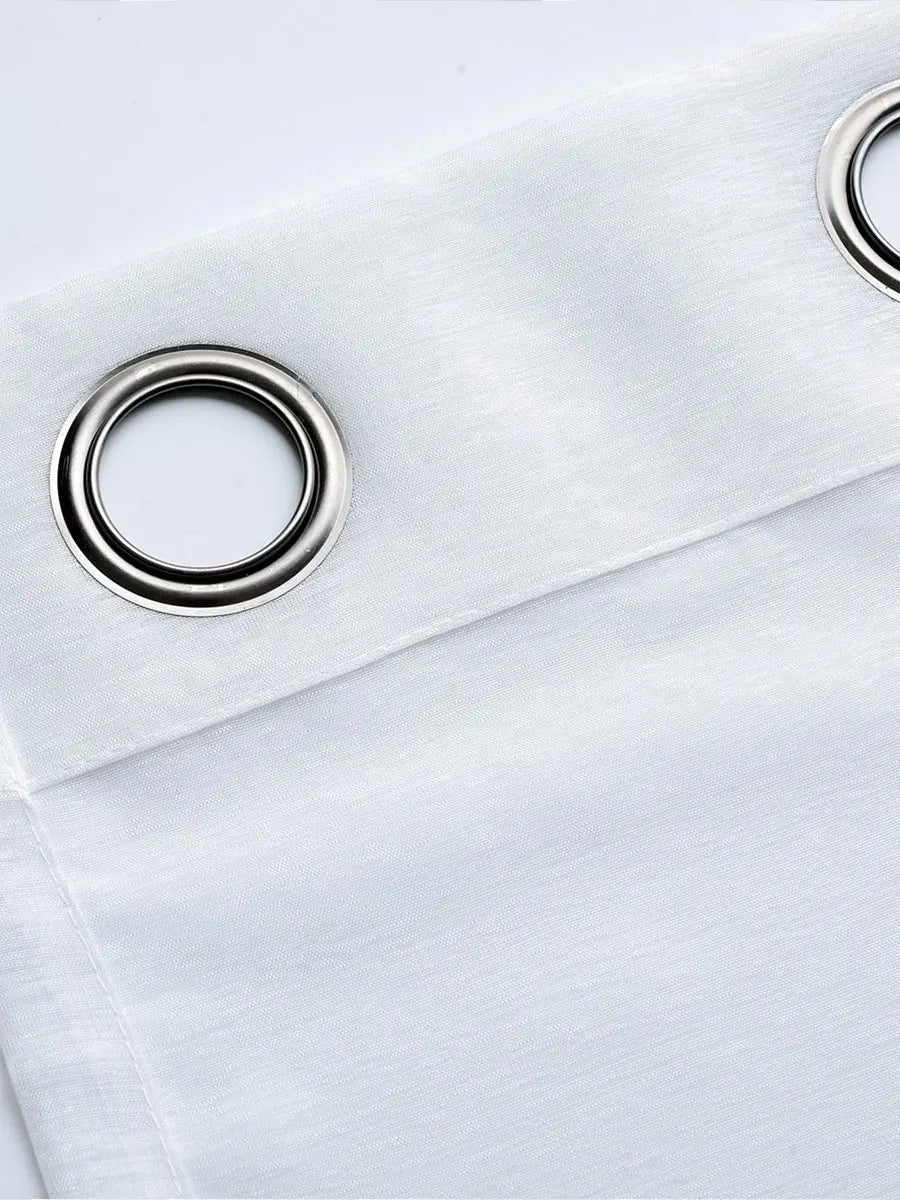 rideau transparent blanc moderne polyester tringle incluse chambre salon 100x120cm