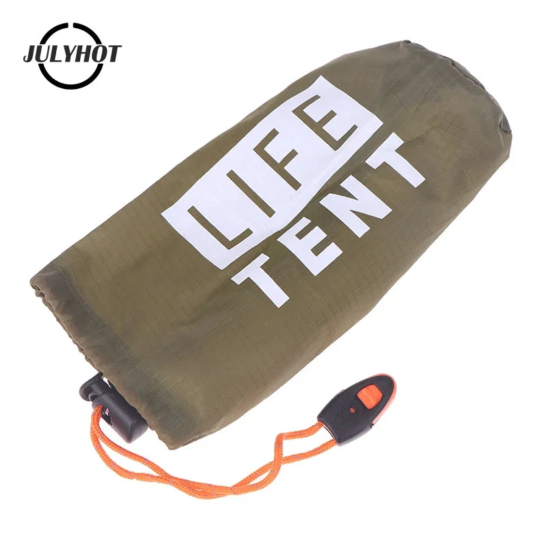 sac rangement tente pliante vert olive LIFE TENT impression blanc cordon serrage camping utilitaire