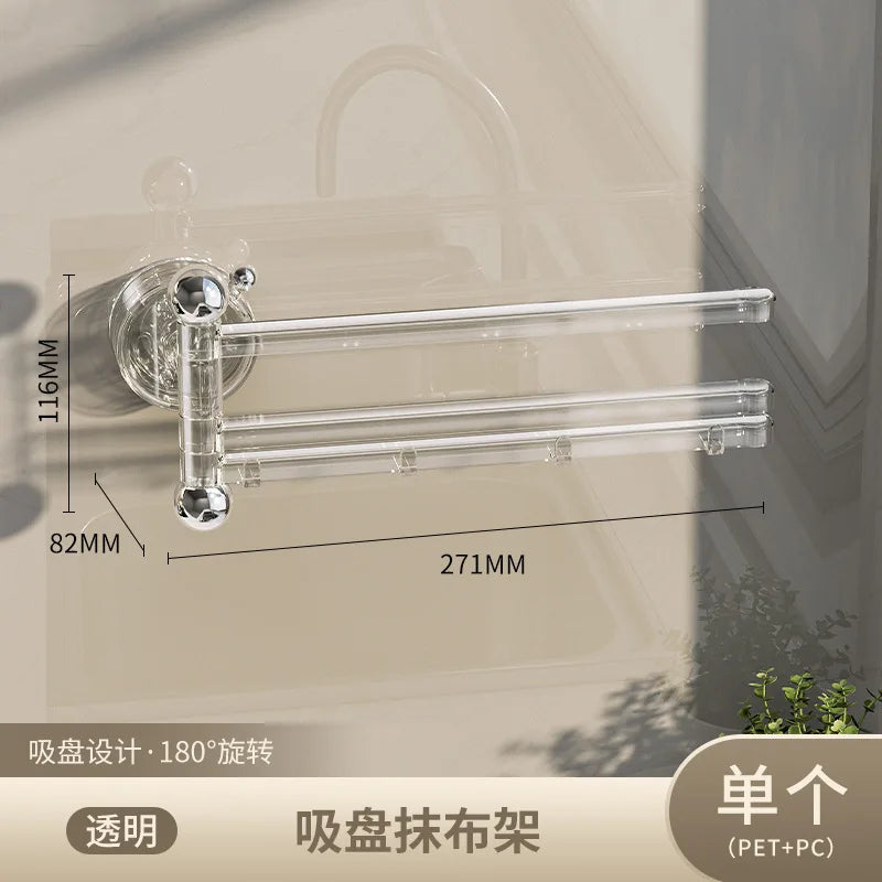 rack essuie mains rotatif transparent ours floral moderne cuisine ventilation suction cups accessoires