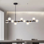 suspension luminaire moderne boule verre blanc translucide salon cuisine salle manger led noir