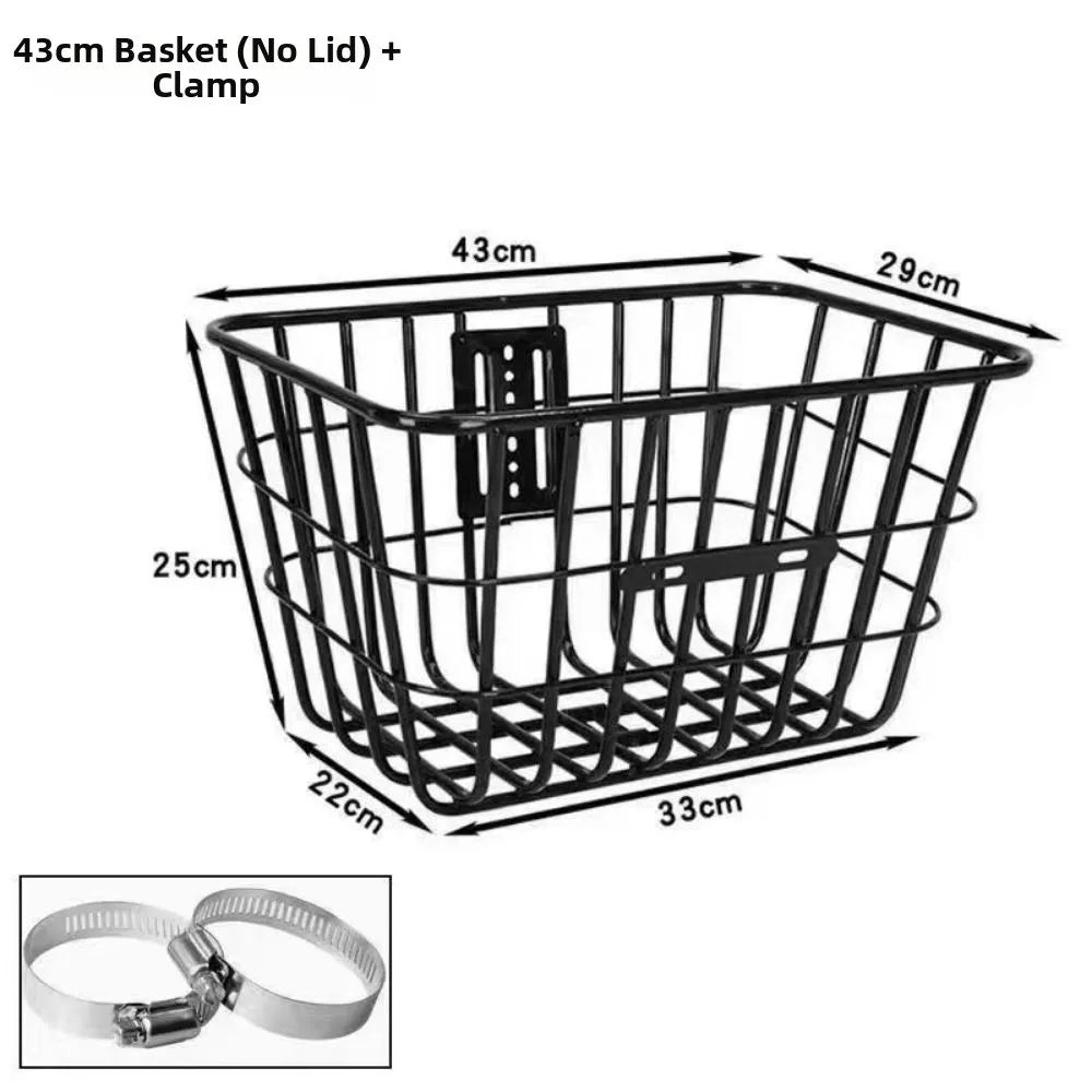 panier vélo noir maille métallique moderne clips fixation grande capacité réglable easy install