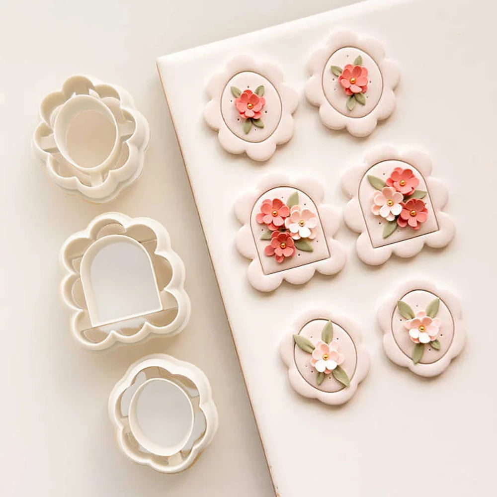 ciseaux embossing fleurs décoratives boucles d'oreilles artisanat outils modélisation céramique polymère découpe 3d blanc