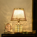 lampe table or motif géométrique transparent élégant moderne interrupteur boutonclairflux