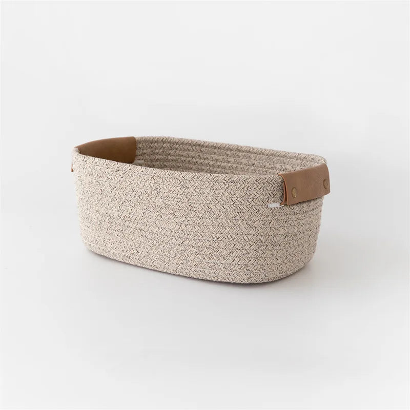 panier moderne confortable peluche coton embroidery couleurs blanc gris rose vert rouge marron poignées