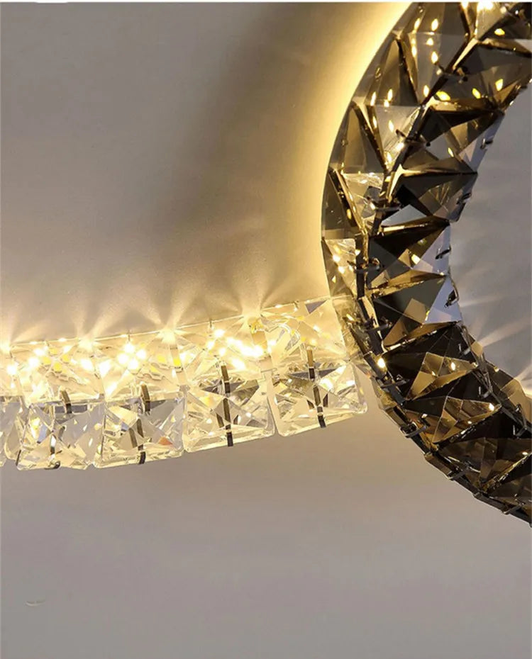plafonnier led transparent moderne cristaux sans ombre interrupteur poussoir tension 90 260v flux lumineux