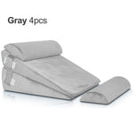 coussin coin mousse mémoire forme ergonomique tissu polyester velours gris confortable relaxant rouleau cylindrical
