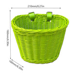 panier vélo tressé marron rose bleu noir blanc vert clips métalliques vintage opacité