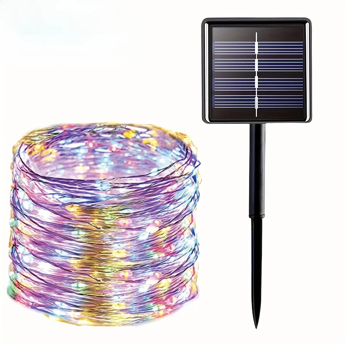 guirlande lumineuse solaire extérieure led décor jardin terrasse étanche jaune doré clips fixations