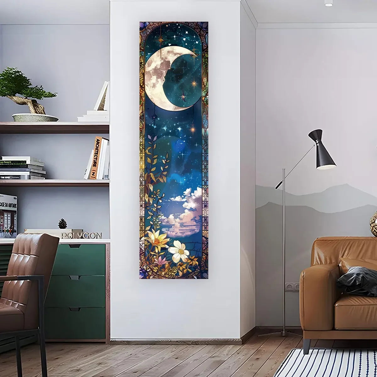 tapisserie vintage fleurs sauvages motif champignons multicolore deco murale salon entrée polyester rectangle