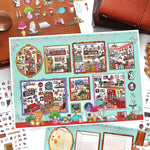 sticker maison repositionnable feuilles stickers illustrations détaillées miniature ambiance chaleureuse animaux meubles plantes objets